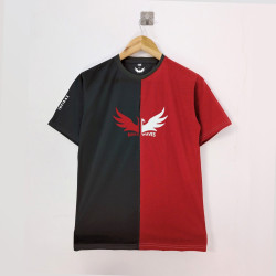 INFIRAX  Black Red Colourblock T-SHIRT