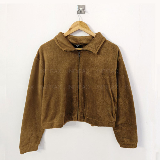 Women Faux Fur Cropped Jacket