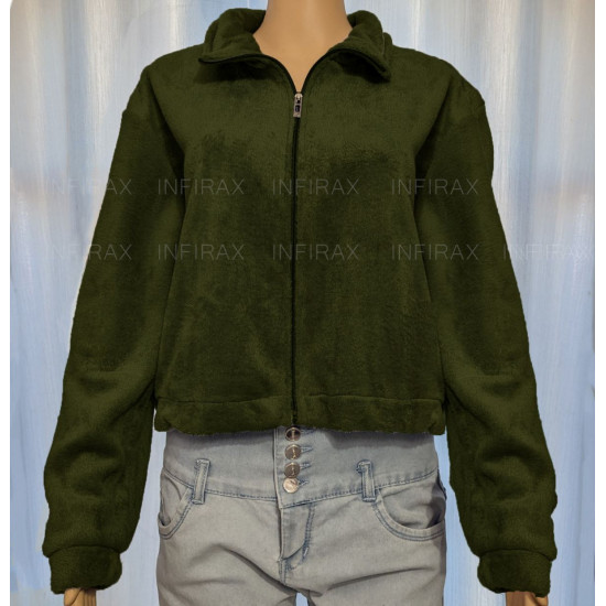 Women Faux Fur Cropped Jacket