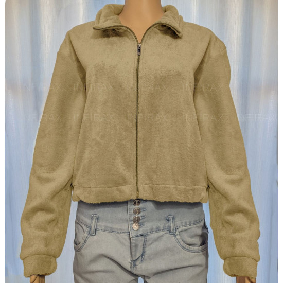 Women Faux Fur Cropped Jacket
