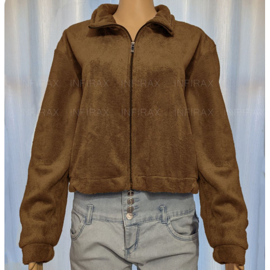 Women Faux Fur Cropped Jacket