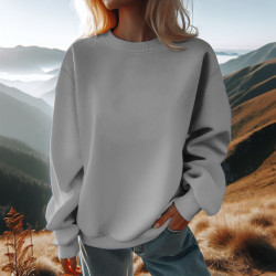 Winter Women Fleece Solid Sweatshirt