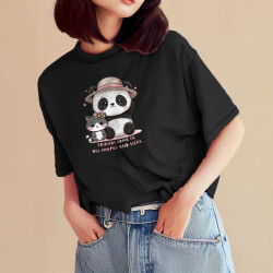 Cute Panda Cat Women's Oversize T-shirts