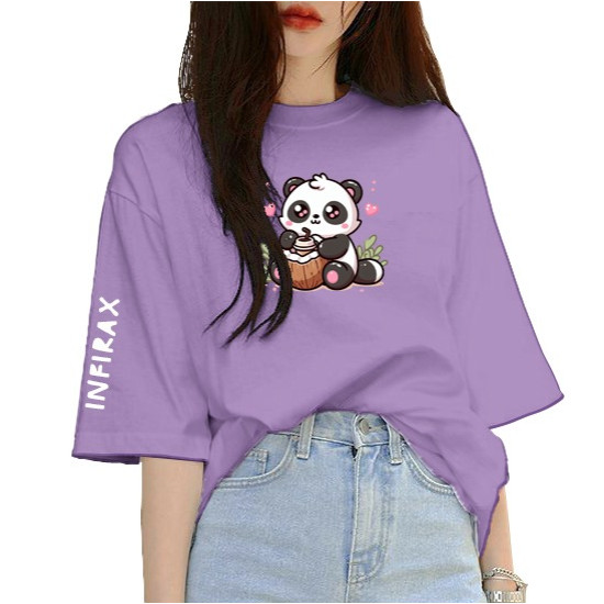 Panda Oversized Lavender T-shirt