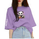 Panda Oversized Lavender T-shirt