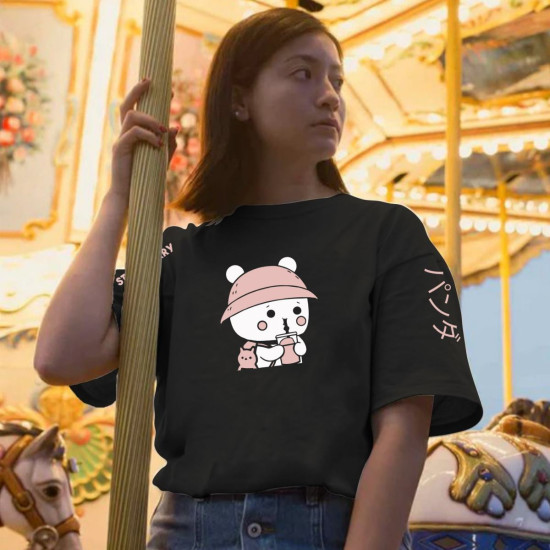 Strawberry Panda Women Oversized T-shirt