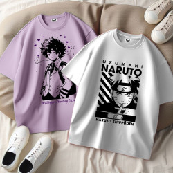 INFIRAX Whisper Among Stars (LAV) + Naruto Uzumaki (WHT) T-shirts